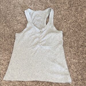Aerie light heathered grey ribbed tank size small